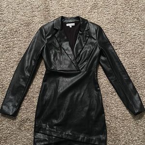 Express Black Faux Leather Dress